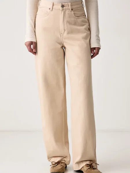 Scotch & Soda τζιν wide leg γυναικεία ροζ