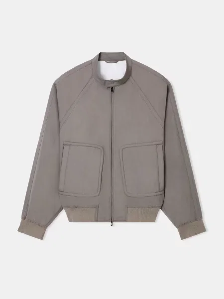 Шерстяной бомбер Emporio Armani серый