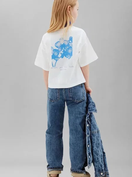 Calvin Klein Jeans majica za djecu od pamuka bijela