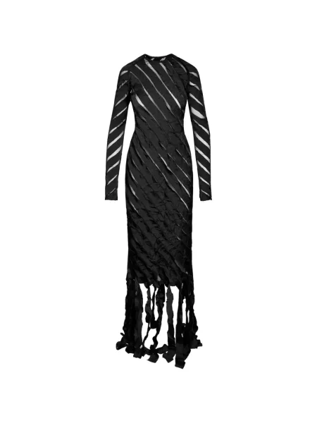 Rochie maxi Ioana Ciolacu cu franjuri negru