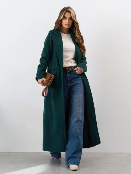 Пальто ISSA Plus кашемір зелений