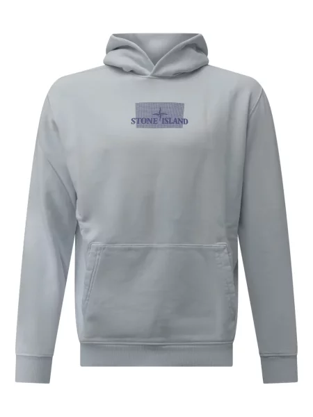 Majica s kapuljačom Stone Island s printom plava