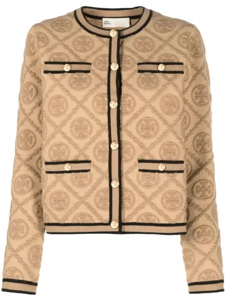 Cardigan Tory Burch de lână maro