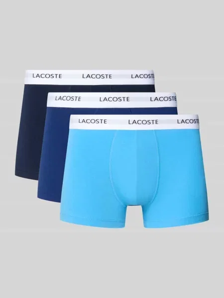 Obcisłe bokserki w zestawie 3 szt. z mieszanki bawełny Lacoste niebieskie
