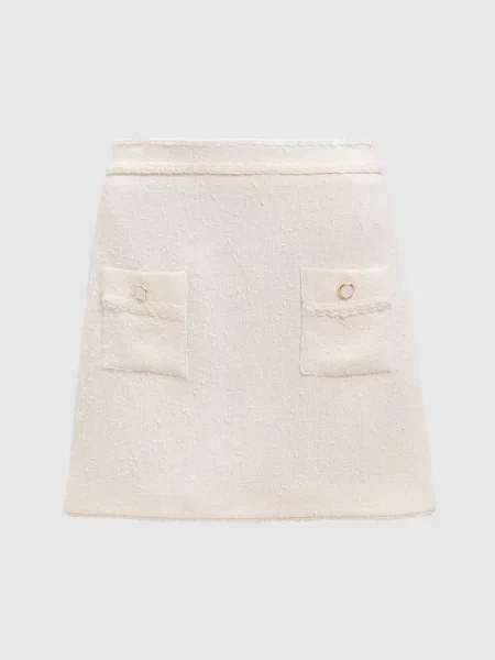 Твидовая юбка мини Simkhai желтая