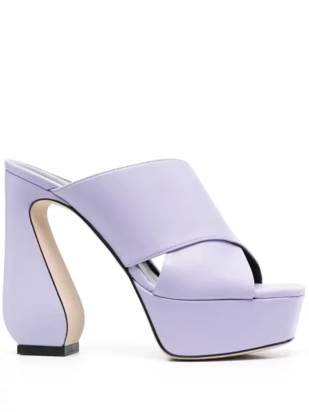 Sandale Si Rossi din piele cu platformă violet