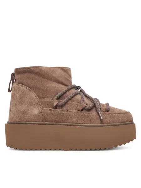 Классические дутики Inuikii на платформе коричневые