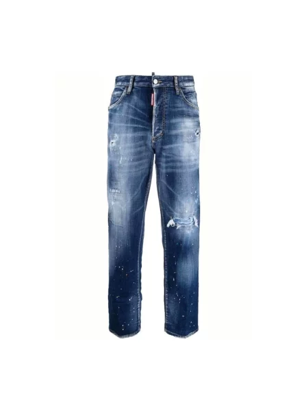 Jeansy boyfriendy Dsquared2 niebieskie