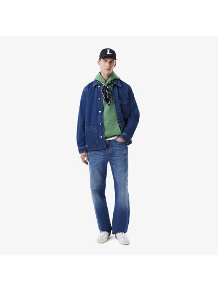Lacoste Bluza Z Kapturem Z Efektem Sprania zielony