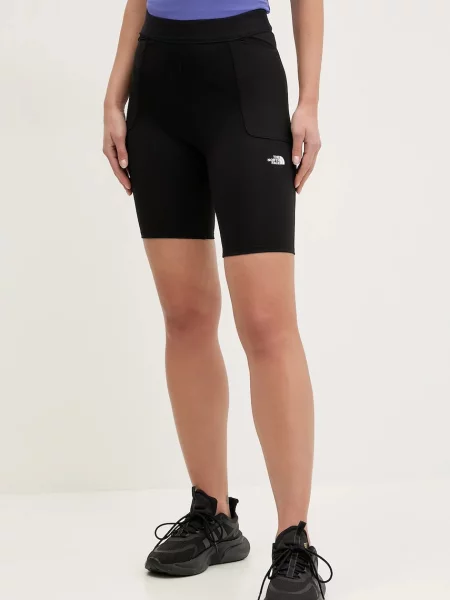 The North Face pantaloni scurti sport Refina femei neted high waist negru