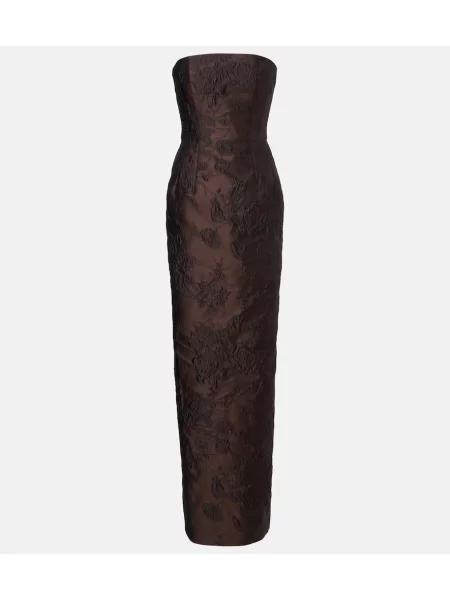 Rochie Emilia Wickstead din jacard maro