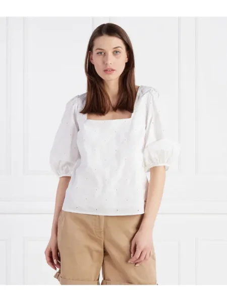Tommy Hilfiger Bluză AMD ORG CO alb