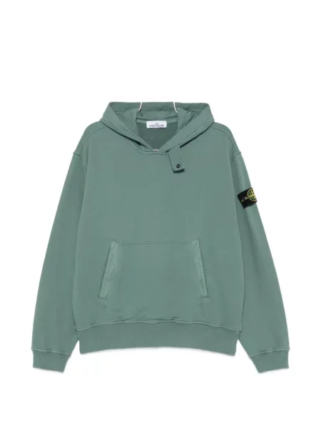 Hanorac cu glugă Stone Island cu strasuri verde