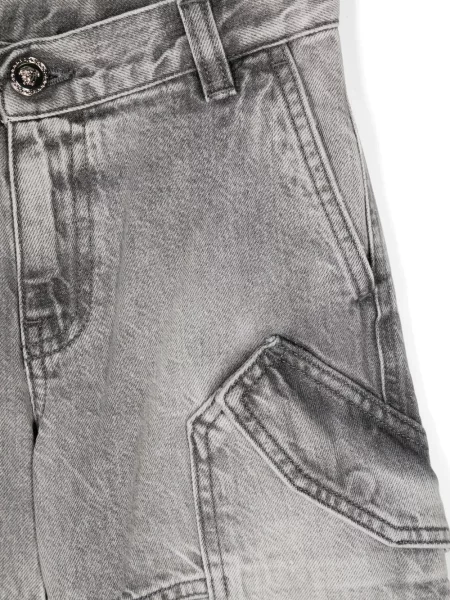 Jeansy straight leg dziecięce Versace szare
