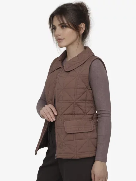 Утеплений жилет YUKI коричневий