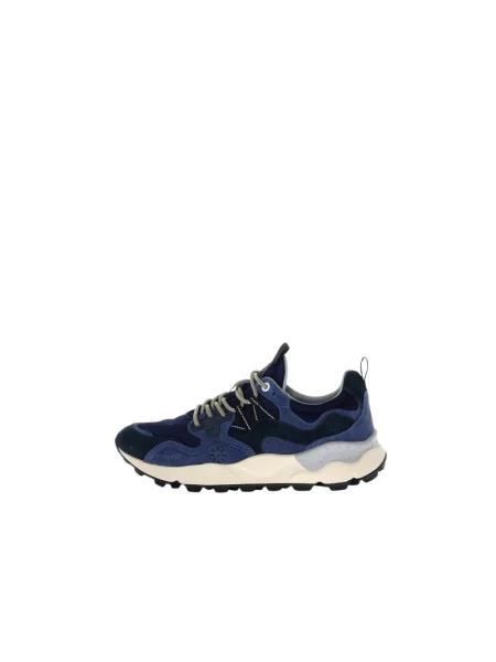 Sneakersy Flower Mountain zamszowe w kwiatki niebieskie