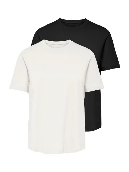 ONLY Tricou ONLHAPPY negru / natural alb