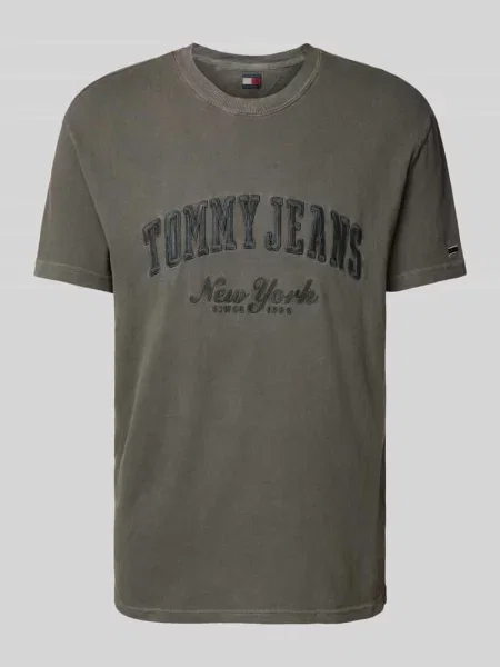 T-shirt z wyhaftowanym logo Tommy Jeans czarna