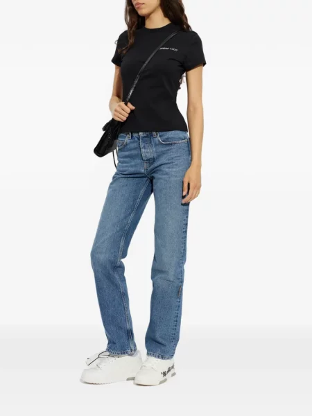 Tricou Off-white cu broderie alb