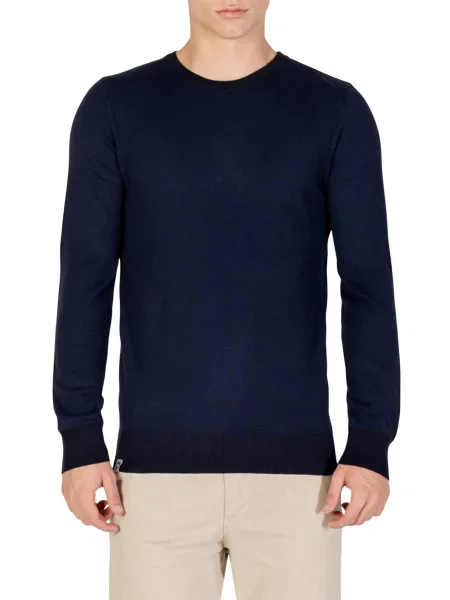 Пуловер Yos с кръгло деколте синьо