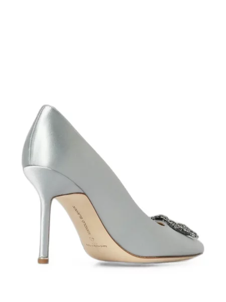 Pantofi cu toc Manolo Blahnik cu cataramă albastru
