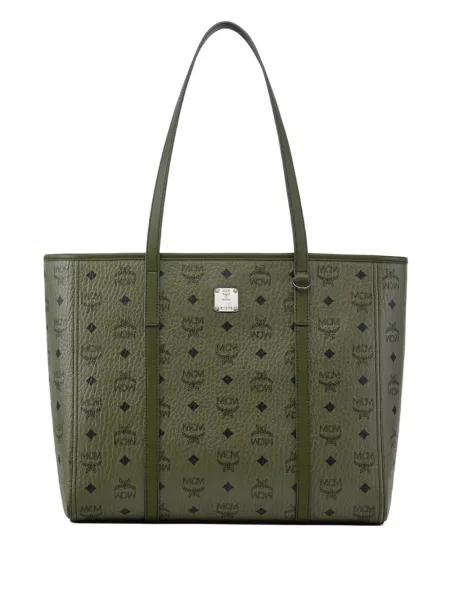 Geantă shopper Mcm din piele verde