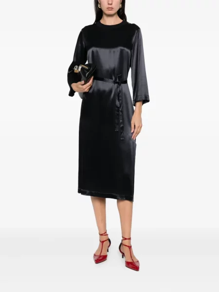 Rochie midi Peserico din satin până la genunchi de costum albastru