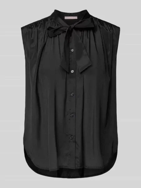 Bluzka z wiązanym dekoltem Christian Berg Woman Selection z kokardką czarna