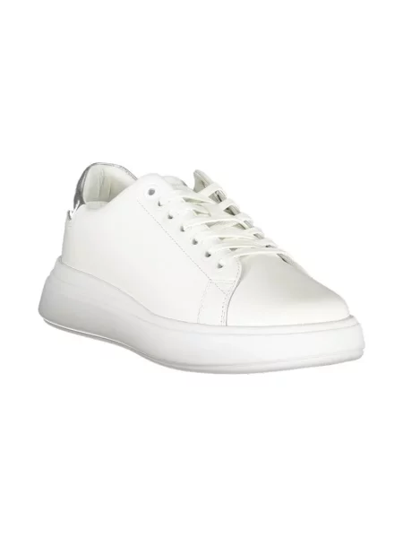 Trampki Calvin Klein sznurowane na platformie koronkowe białe