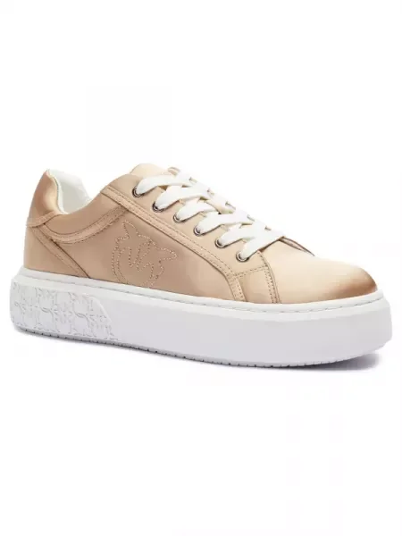 Pinko Sneakers YOKO 11 cu adaos de piele bej