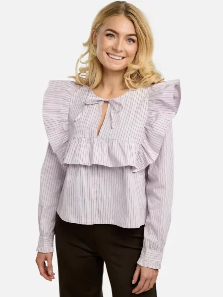 Liberte Essentiel Tricou HEATHER-LS-TIE deschis roz