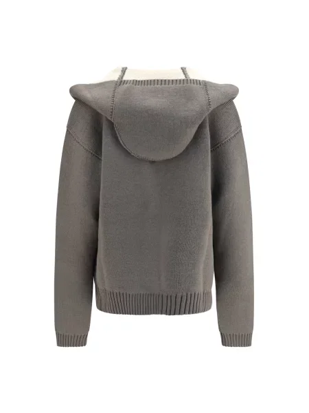 Sweter Rick Owens wełniany z kapturem szary