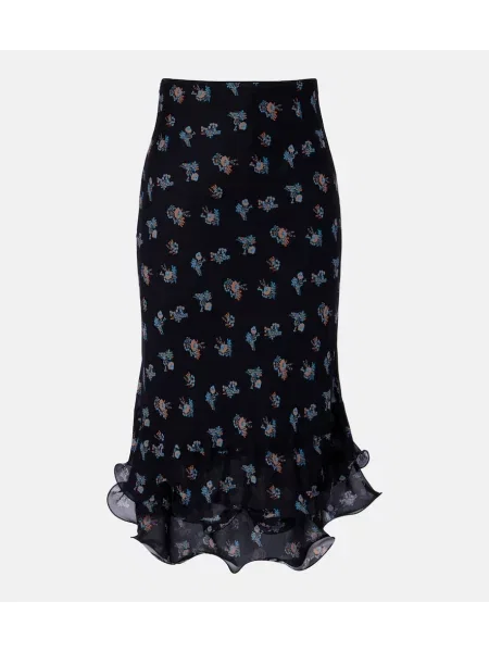 Aerisit fustă midi Dorothee Schumacher până la genunchi albastru