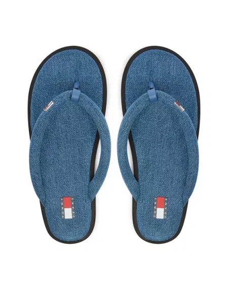 Tommy Jeans Japonki Tjw Padded Denim Casual Sandal niebieski