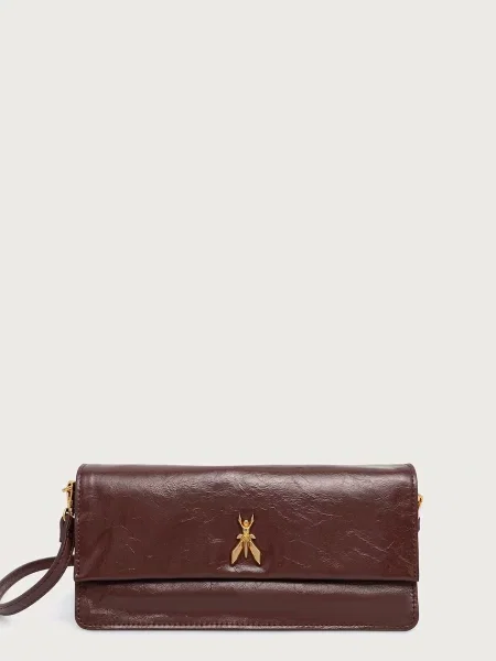 Patrizia Pepe geantă crossbody pentru femei din piele maro