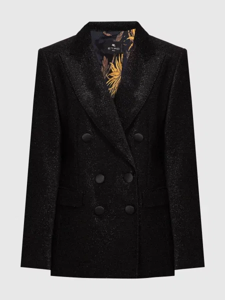 Двобортний жакет з люрексом Etro чорний