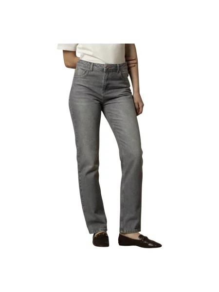 Jeansy Kocca z wysoką talią eleganckie szare