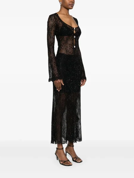 Rochie Nissa din dantelă de costum negru