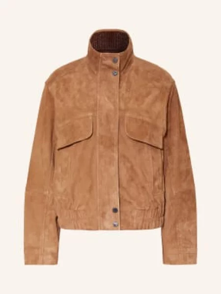 Bogner Kurtka Z Zamszu Anouk beige beżowa