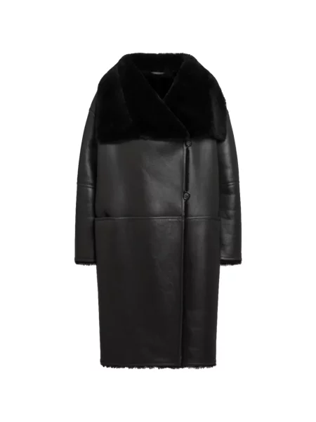 Haină din piele de oaie Toteme plic din piele de oaie negru