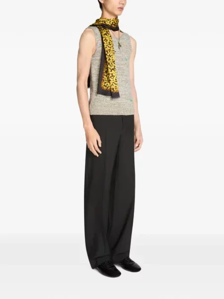 Siuvinėtas vilnonis megztinis Dries Van Noten pilka