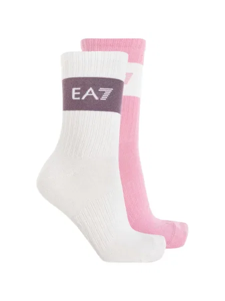 Șosete Ea7 Emporio Armani tricotate cu imagine alb
