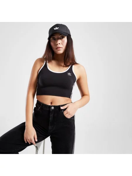 Pruhovaný top Adidas černý