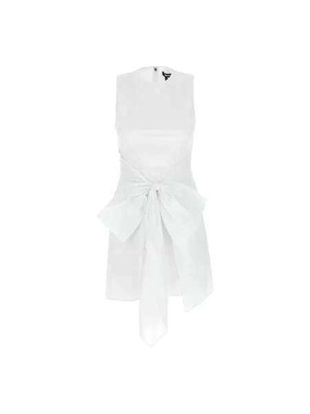 Sukienka bez rękawów Rotate Birger Christensen z kokardką bez rękawów biała
