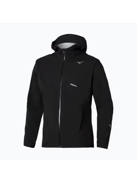 Мъжко яке за бягане Mizuno Trail Waterproof Hooded black черно