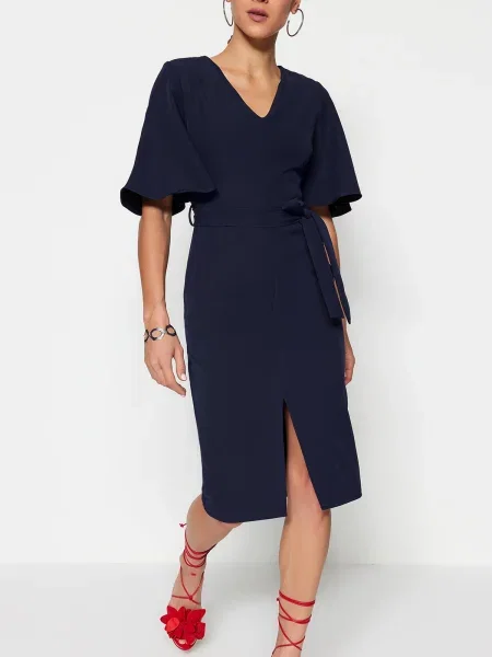 Midi obleka Trendyol modra