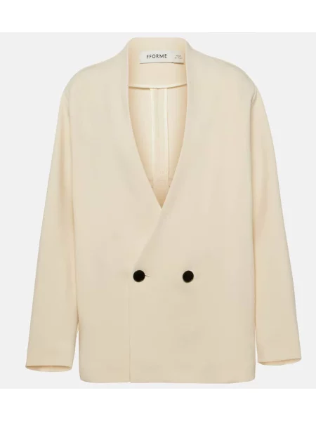 Marynarka Fforme wełniana dwurzędowa beżowa