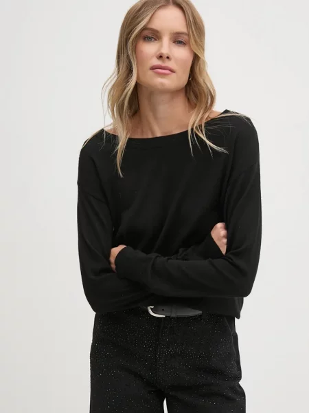 Volnen pulover Sisley črna