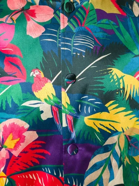 Geacă bomber Valentino Garavani cu imagine cu imprimeu tropical negru