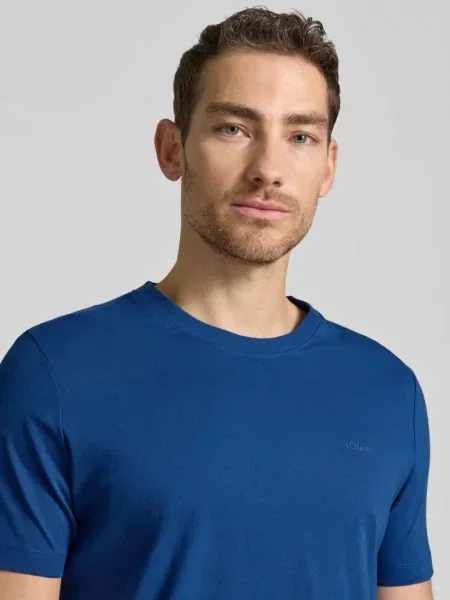 T-shirt o kroju regular fit z czystej bawełny S.oliver Red Label niebieska